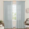 LAMIT 102 Inch Length Light Filtering Sheer Linen Curtains, Linen Textured Semi by LAMIT