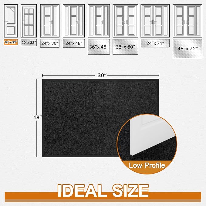 Mibao Dirt Trapper Door Mat for Indoor Outdoor, Waterproof All-Season, - Image 2
