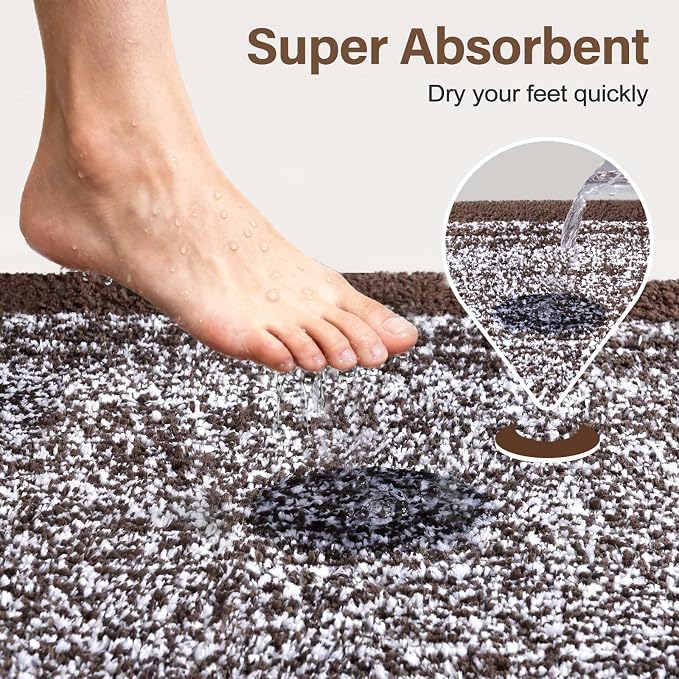 60x24 Long Bathroom Rugs Washable Non Slip, Soft Absorbent Quick Dry Mats - Image 7