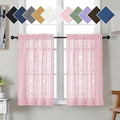 Simplebrand Blush Sheer Kitchen Curtains 36 Inch Length Tier Curtains 2 Panels by Simplebrand