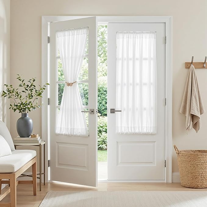 MYSKY HOME White French Door Curtains by MYSKYHOME