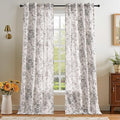 jinchan Linen Floral Curtains 96 Inch Length by JINCHAN