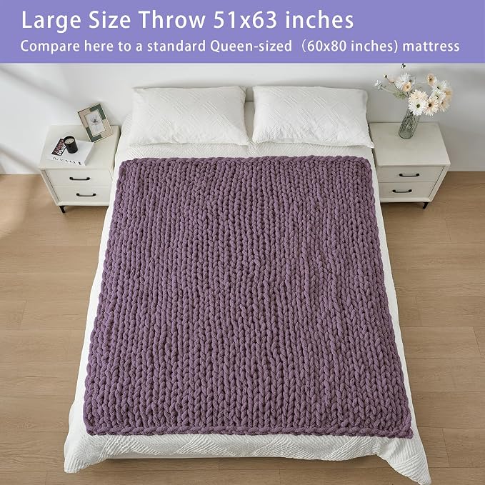 Bigacogo Chunky Knit Throw Blanket - Image 5