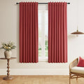 Guken 100% Blackout Linen Curtains 63 Inch Length 2 Panels Set by Guken
