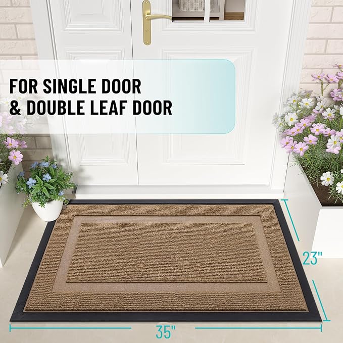 OLANLY Front Door Mat Indoor Outdoor Entrance, Waterproof All-Season, - Image 2