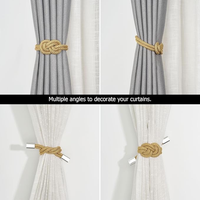 NICEEC 2 Pack Mini Magnetic Curtain Tiebacks Nordic Simple Style Drape Tie - Image 5