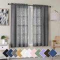 Simplebrand Grey Semi Sheer Curtains 63 Inch Length 2 Panels, Light Filtering by Simplebrand