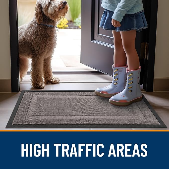 OLANLY Front Door Mat Outside 29.5x17, All-Season Heavy-Duty Rubber Doormat | - Image 7