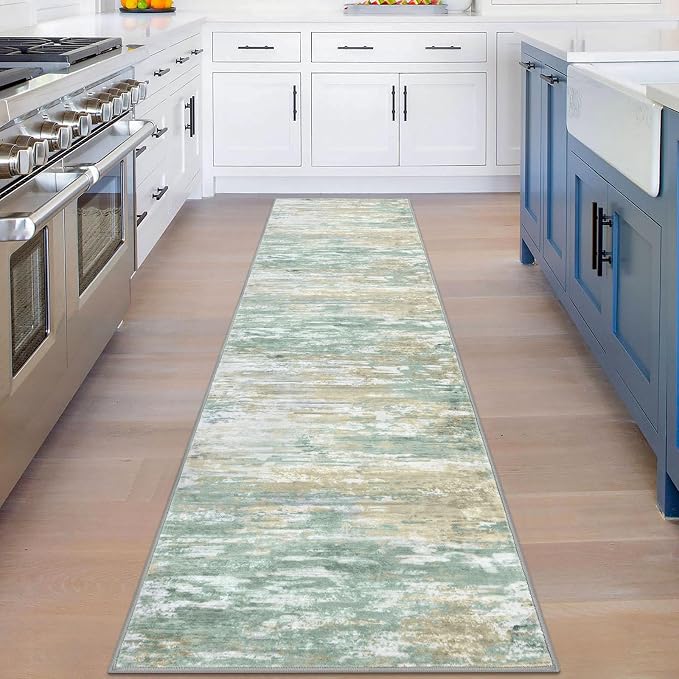 KOZYFLY Modern Abstract Hallway Runner Rug, 2x8 Kitchen Rugs Non-Slip Washable - Image 3