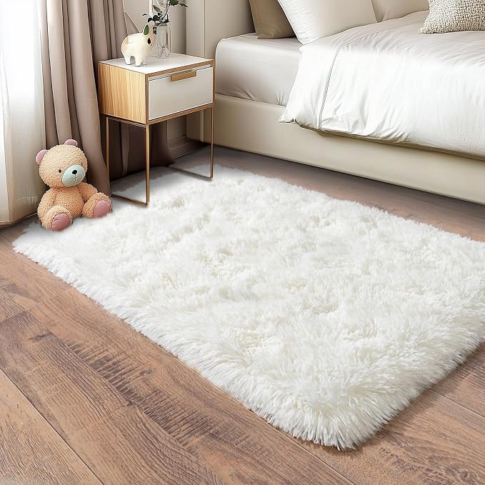 Pionblank Fluffy Small Rug for Bedroom 2x3 Feet, Shag Soft Area Rug, Modern - Image 7