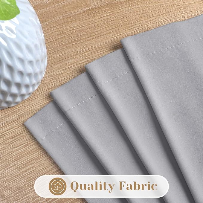 HOMEIDEAS Non-See-Through Light Grey Privacy Sheer Curtains, 52 X 54 Inches - Image 4