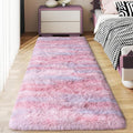 Soft Runner Rugs for Bedroom Hallways, 2x5 Abstract Pink Fluffy Shag Throw Area by Ailyei
