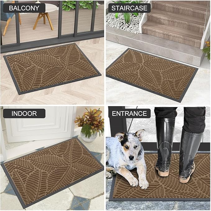 Colorxy Waterproof Doormat, Sturdy Natural Rubber Front Indoor Mat, Non Slip - Image 6