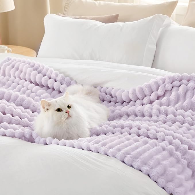 Bedsure GentleSoft Lavender Fog Twin Blanket - Image 7