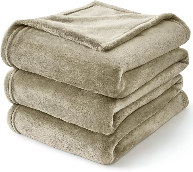 BEDELITE Fleece Blanket Twin Size Oat Linen Throw Blankets - Image 8