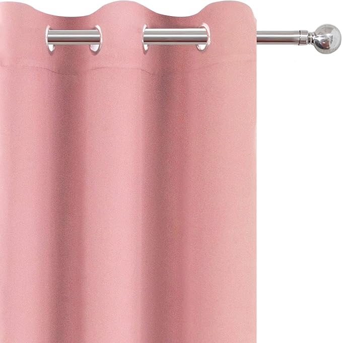 LEMOMO Pink Thermal Blackout Curtains/38 x 54 Inch/Set of 2 Panels Room - Image 7