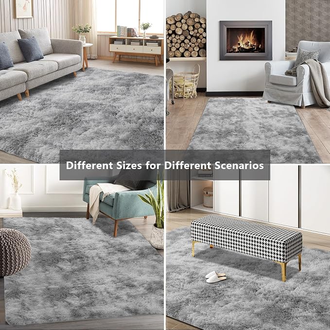 Shag Area Rugs for Bedroom Living Room, 5X8 Ultra Soft Fluffy Area Rugs for Dorm - Image 9