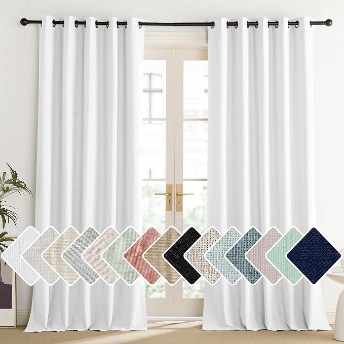 NICETOWN 100% Absolutely Blackout Linen Curtains by NICETOWN