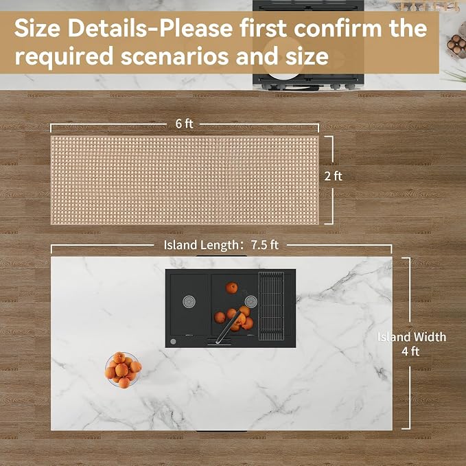 YDKGL 2x6 ft Boho Kitchen Runner Rugs Mat Non Slip Woven Runners - Image 2