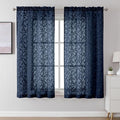 Lecloud Leia Navy Blue Sheer Curtains by Lecloud