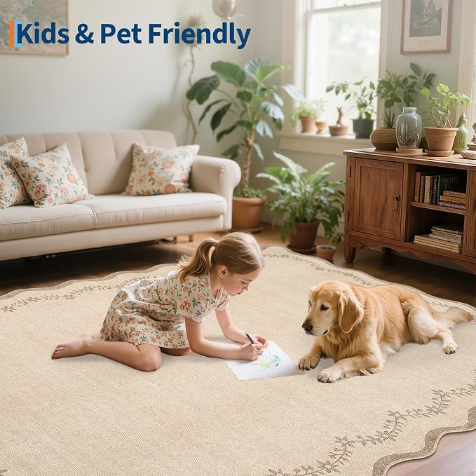 GarveeHome 6x9 Scalloped Area Rug Soft Washable Rug - Image 7