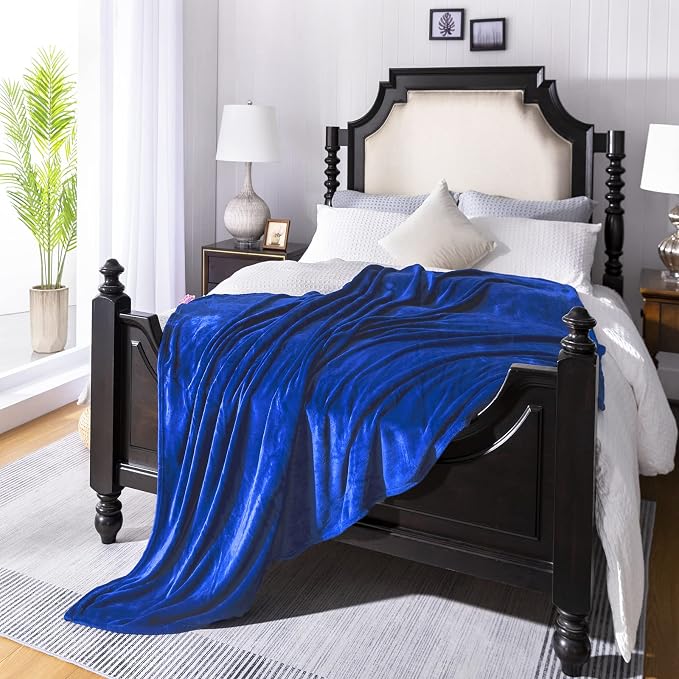 JIAHANNHA Royal Blue Throw Blanket Fleece Blanket 60"x80", Super Soft Cozy - Image 4