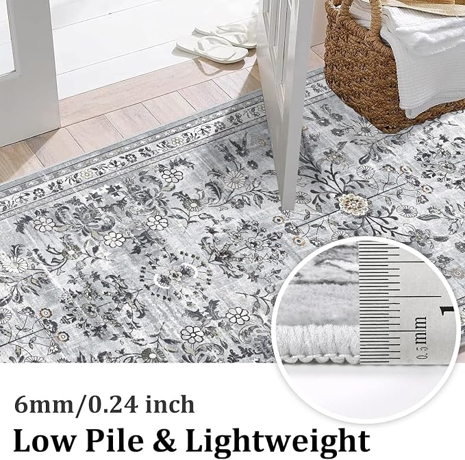 Yamaziot Washable Runner Rug 2x6 – Non Slip Boho Floral Hallway Runner Rug - Image 4