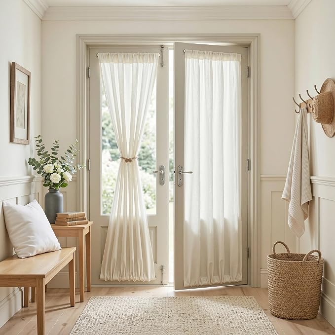 MYSKY HOME Natural French Door Curtains - Image 3