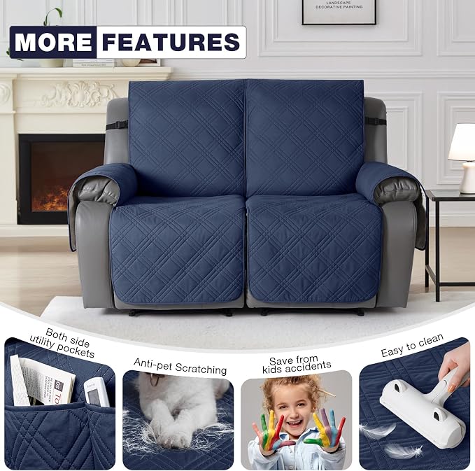 TAOCOCO 100% Waterproof Loveseat Recliner Cover, Non Slip Split Loveseat Covers - Image 6