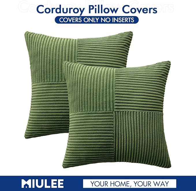 MIULEE Moss Green Decorative Throw Pillow Covers 16x16 Inch - Image 6