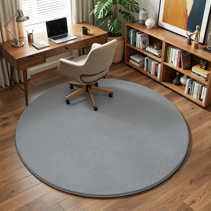 Amearea Grey Round Area Rugs 6ft Washable Circle Rugs - Image 7