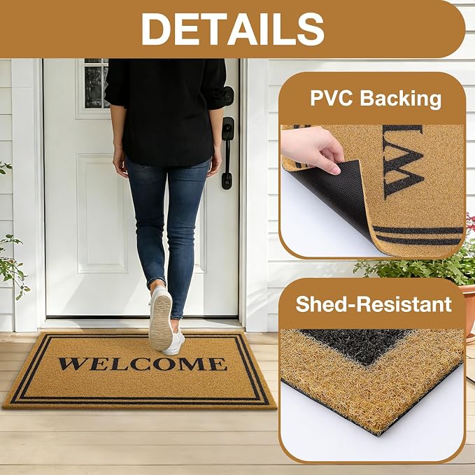 OLANLY Front Door Mat, Low Profile Doormat, Stain and Fade Resistant, - Image 4