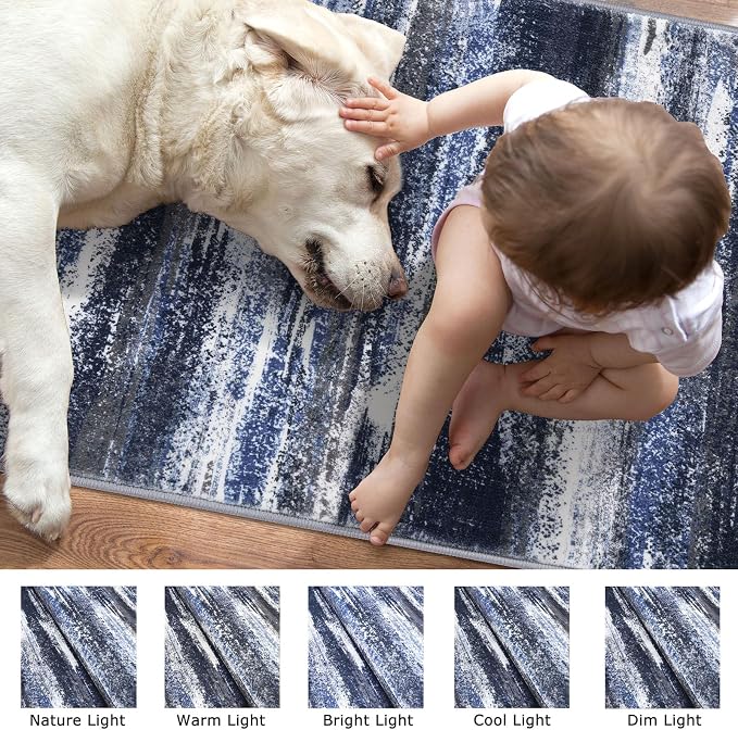 Lansny Modern Abstract Hallway Runner Rug - Image 7