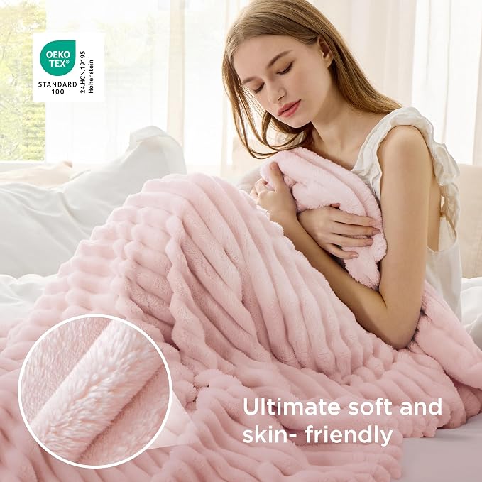 Bedsure GentleSoft Pink Throw Blanket - Image 4