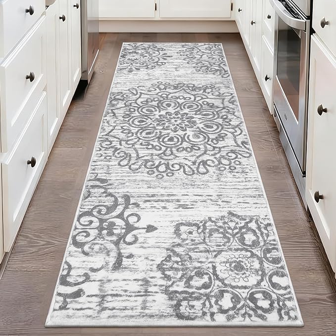 HEBE Hallway Runner Rug 2'x6' Washable Vintage Kitchen Rugs Non Slip Laundry by HEBE