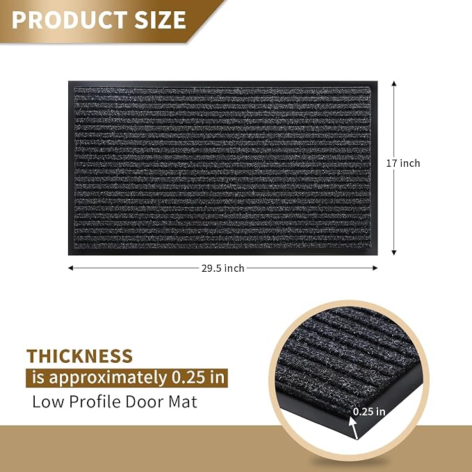 Yimobra Front Door Mat Outdoor Indoor Entrance, 100% Waterproof All-Season All - Image 2