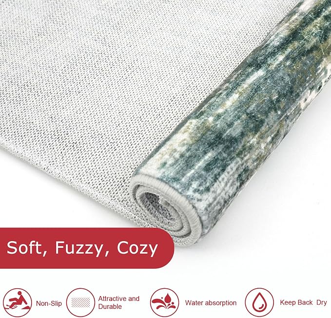 KOZYFLY Kitchen Runner Rug for Hallway Non-Slip Modern Abstract Runner Rug 2x5 - Image 6
