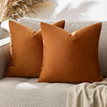 GIGIZAZA Dark Burnt Orange Pillow Covers 16x16 Throw Pillows Velvet Decorative by GIGIZAZAFocusingonhomedecoration
