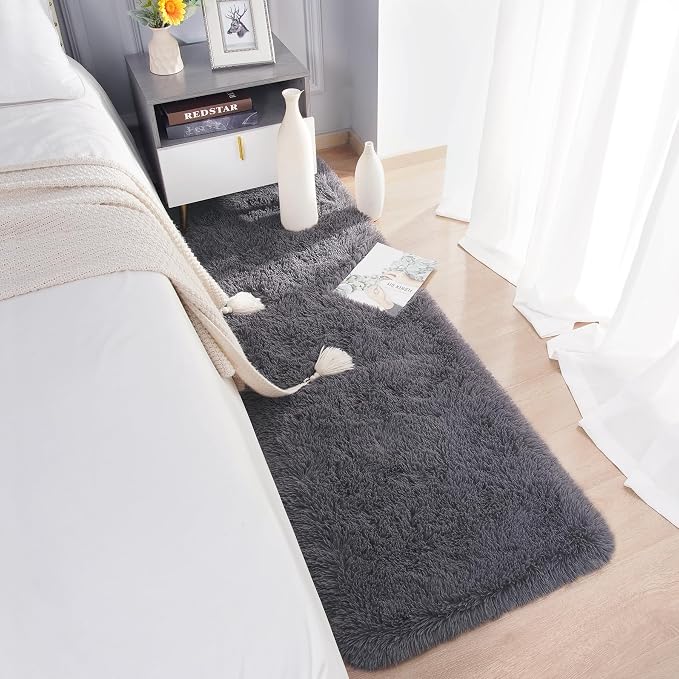 Chicrug Soft Runner Rugs for Bedroom Living Room Plush Fluffy Rugs 2x6 Feet - Image 4