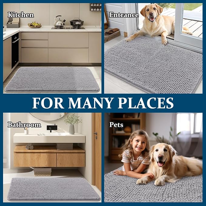 OLANLY Dog Door Mat for Muddy Paws 70x32, Absorbs Moisture and Dirt, Absorbent - Image 8