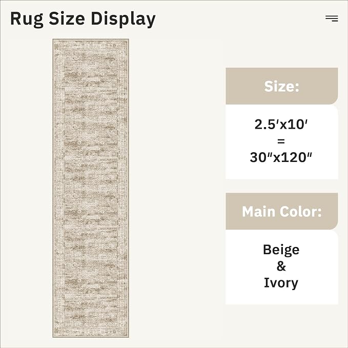 Runner Rug 2'6" x 10' Washable Non-Slip Runner Rugs - Image 5