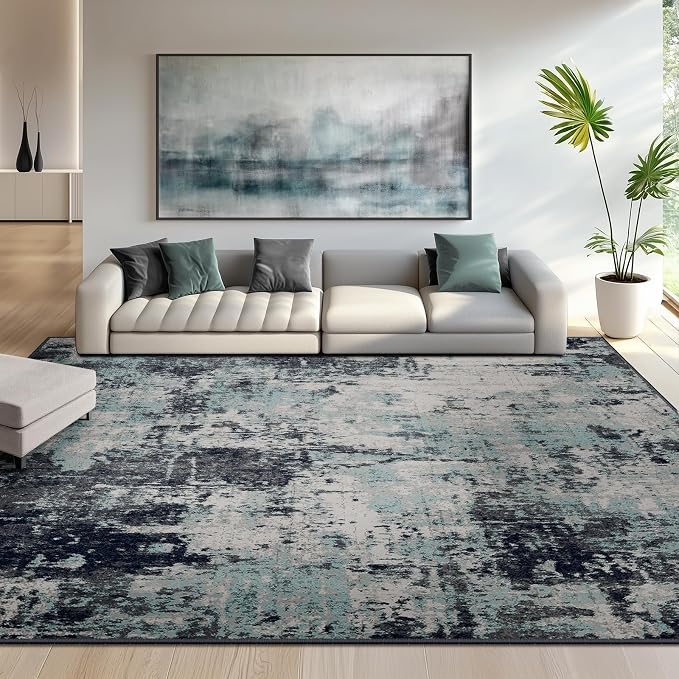 Washable Area Rugs 6'x9' Non-Slip Modern Abstract Soft - Image 3