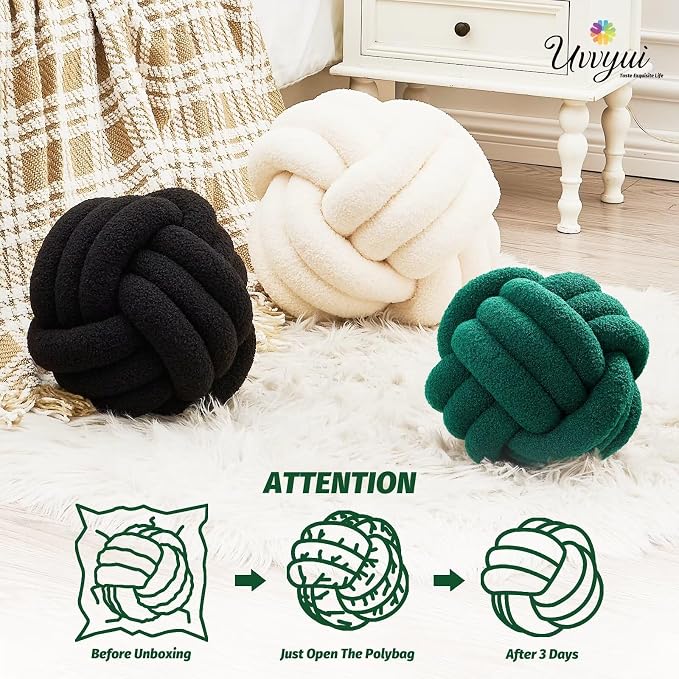 Uvvyui Knot Pillow Ball, Soft Home Decorative Pillows, Round Throw Pillow - Image 4