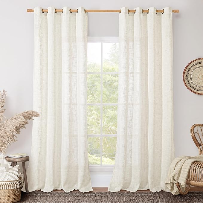 LAMIT Linen Curtains 108 Inches Long by LAMIT