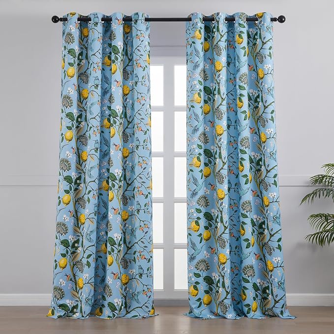 Topfinel Blue and White Patterned Aesthetic Pretty Curtains 84 Inches Long 2 - Image 2