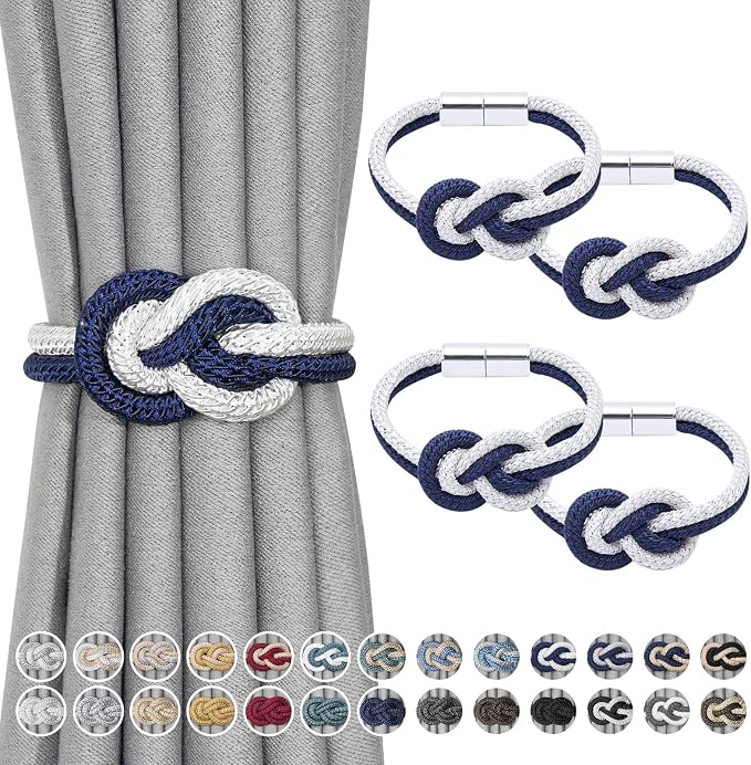 NICEEC 4 Pack Mini Magnetic Curtain Tiebacks Nordic Simple Style Drape Tie by NICEEC