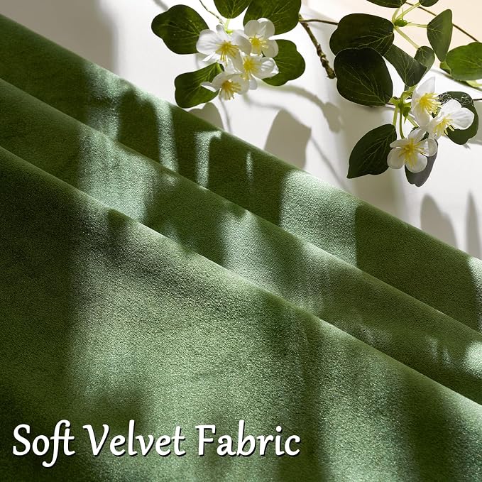 GIGIZAZA Olive Green Velvet Throw Pillow Covers Big 26x26 Pack of 2 | - Image 5