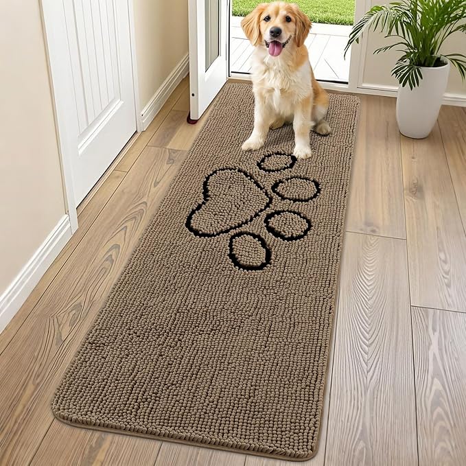 Smiry Dog Door Mat for Muddy Paws, Absorbent Dirt Trapper Non Slip Quick Dry by Smiry