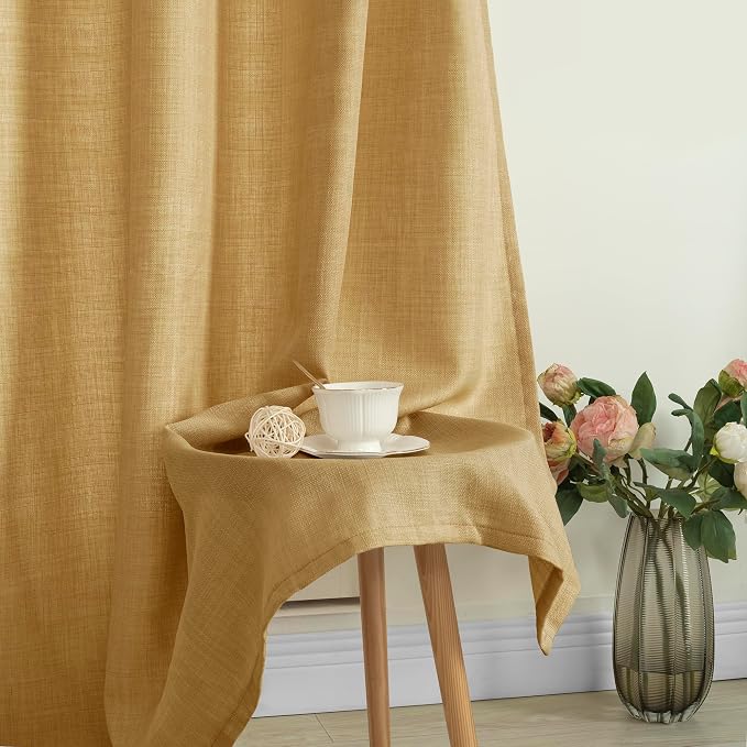 LAMIT Caramel Brown Linen Curtains - Image 7
