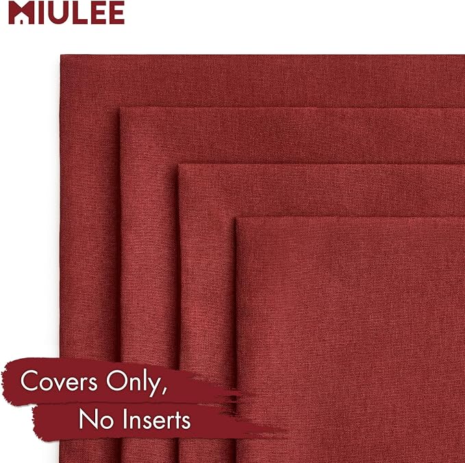MIULEE Pack of 4 Decorative Solid Waterproof Throw Pillow Covers Linen Garden - Image 5